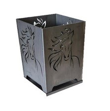 Feuerkorb Pferd Mähne Feuertonne geschweißt Feuer Terasse 50cm 75cm Stahl