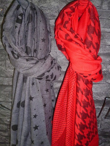 Schal,offen,Viscose,Baumwolle