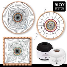 Rico Design Webrahmen Holz rund quadratisch Weben Basteln Handarbeit | Kettgarn