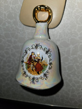 Tischglocke antik bunt gold