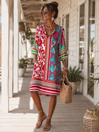 Boho viskose kleid damen - boho,