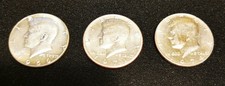 3x Münze KENNEDY HALF DOLLAR (1966,  1971, 1974)