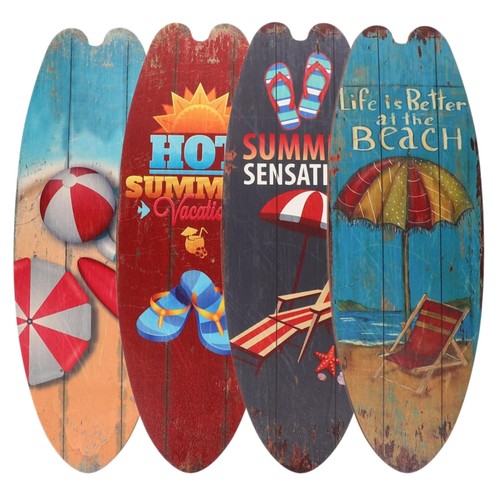 Surfbrett holz deko set 4er - holz,