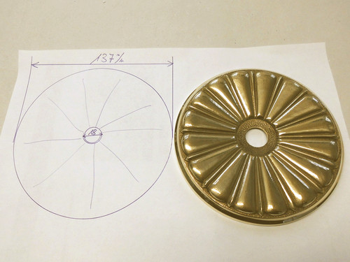 Rosette messing 137 mm - rosette, d=