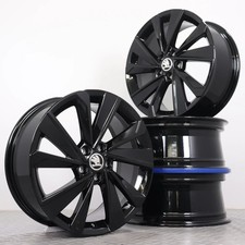 Alufelgen 17Zoll Skoda Fabia 4 PJ Original Felgen Satz Riegel 6VA601025T schwarz