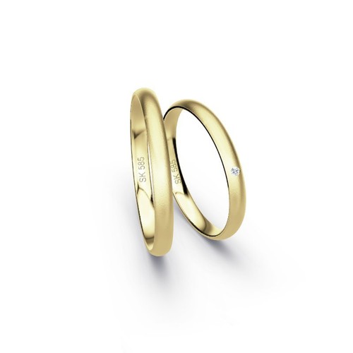 Paar trauringe 585 gold - 1,