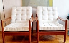 100 %Teakholz, 2 x Easy Chair Lounge Sessel Danish Design und 3er Sofa, 
