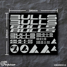 Bulls Sticker Grau | Aufklebersatz Set Fahrrad eBike BMX MTB Rahmen