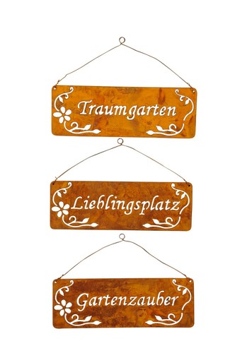 Edelrost schild traumgarten - edelrost,