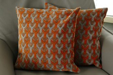 NEU ♥ PROFLAX Kissenhülle gewebtes geometrisches Muster YPSILON ♥ SAFRAN ♥ 40x40