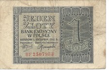 Geldschein Banknote Polen 1