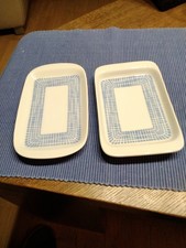 Arzberg Porzellan Löffelhardt Bastdekor, 2 Butterschalen