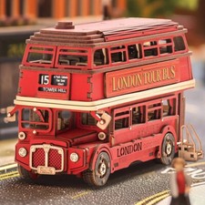 Robotime London Tour Bus Auto 3D Holz Puzzle Modell Spielzeug Teens Geschenke