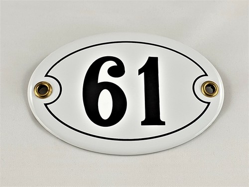 Emaille hausnummer oval 61 - emaille,