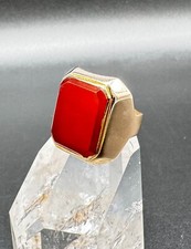 💍 GOLD- Herren Siegel Ring 585er gelb Gold mit Karneol Gr. Ø 17,5 - 7,3 gr. 💍