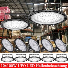 10X UFO LED Hallenbeleuchtung 100W Deckenstrahler High bay Hallenstrahler Lampe