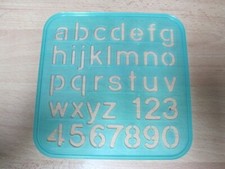 Tupperware,   Mal oder Zeichenschablone    kleine Buchstaben und Zahlen