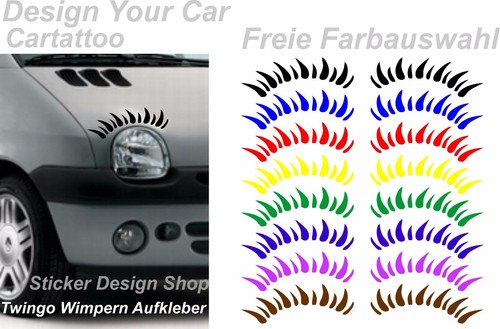Twingo wimpern autoaufkleber - twingo,