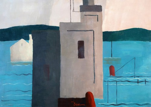 Modern coastal abstract wall - modern,
