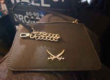 SANSIBAR Portemonnaie Damen Geldbörse Geldbeutel GOLDFARBENE kette edel