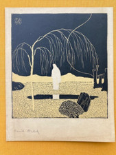 Emil Orlik, "Nacht", Holzschnitt 1902, signiert