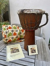 Djembe*Afrikanische Trommel*Transportrucksack*Trommelbuch*Kassette*orig. Rechng.
