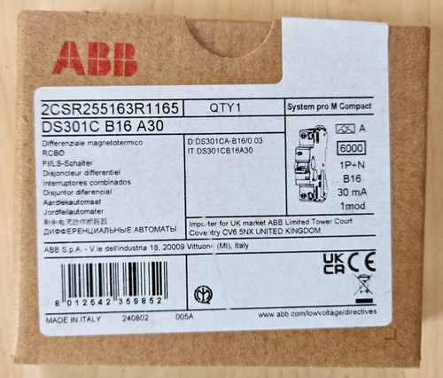 Ds301c b16 a30 abb - b16, rccb