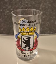 Berliner Feuerwehr Geschenk , Glas zum 125-jährigen Geburtstag der BF Berlin