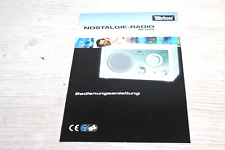 TEVION ORIGINAL BEDIENUNGSANLEITUNG für NOSTALGIE RADIO Typ NR2006 von 2006