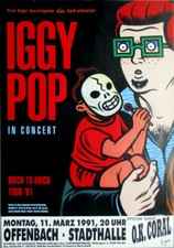 POP, IGGY - 1991 - In Concert - Brick to Brick Tour - Poster - Offenbach