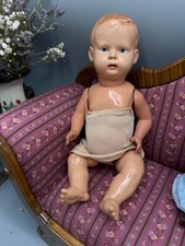 Große antik Minerva Puppe Baby 32 cm Celluloid  Sammlerstück