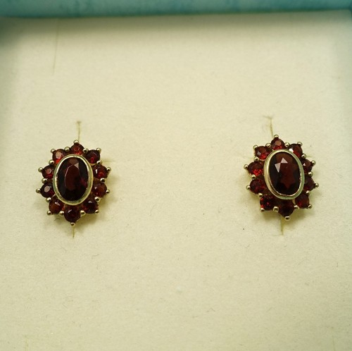Granat ohrringe 333 gold - granat,