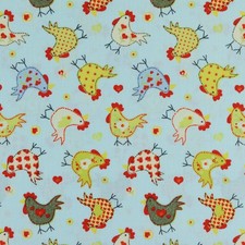 Baumwollstoff bunte Hühner