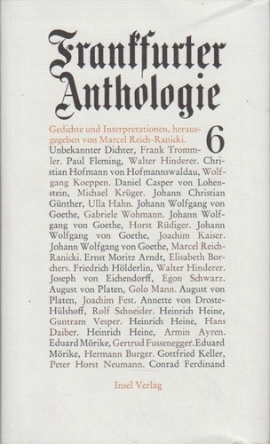 Frankfurter anthologie - frankfurter,