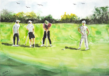 original aquarell " golf "