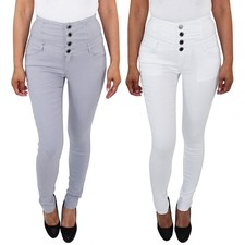 Damen 4 Knopf Skinny Jeans