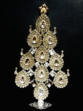 STRASS WEIHNACHTSBAUMSTÄNDER VINTAGE NACHLASS SCHMUCK ANTIKSCHMUCK DEKO