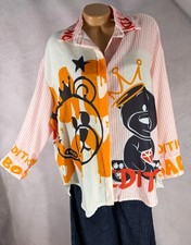 Oversize bluse hemd bunt - oversize,