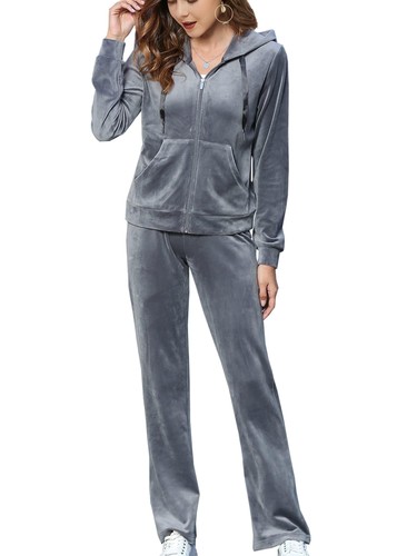 Damen hausanzug velours nicki - damen,