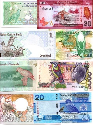 Banknoten vögel aus 4 - banknoten,