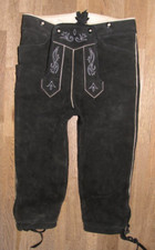 Trachtenhose / Trachten- Kniebund- LEDERHOSE schwarz ca. Da- gr. 36 Herrengr. 44