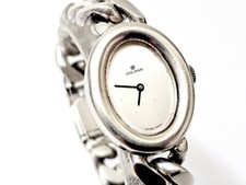 Golana Sterling Silber 925 Quarz Damen Panzerketten Armbanduhr 1980er