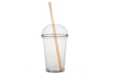 Smoothie Becher mit Deckel Rundloch 400ml 50 Stk. Trinkbecher PET recycelbar