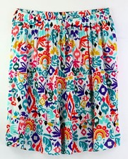 Rock mit Gummizug Gr. 38 Weiß bedruckt Damenrock Sommer-Skirt RPW