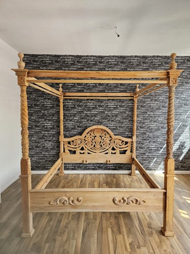 Himmelbett holzbett massivholz - holzbett,