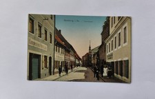 AK Halt gegen das Licht Radeberg - Oberstrasse , Klempnerei Herm. Lutz  - 1915