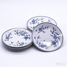 8x Vintage Seltmann Weiden Bavaria Kuchenteller Bayrisch Blau Made in W. Germany