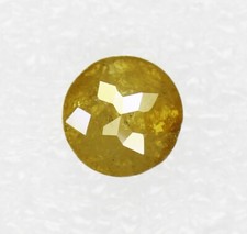 0.59CT 5.20 MM Natürlich Gelb Farbe Lose Grünlich Rund Rose Cut Kostüm Diamant