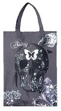 AMPLIFIED Totenkopf HOLY BUTTERFLY INDIAN SKULL Canvas Tasche Shopper ViP Bag