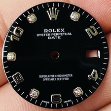 Rolex Black Diamond Dial for Date 34mm Model Ref 115200 115234 15200 15000 15210